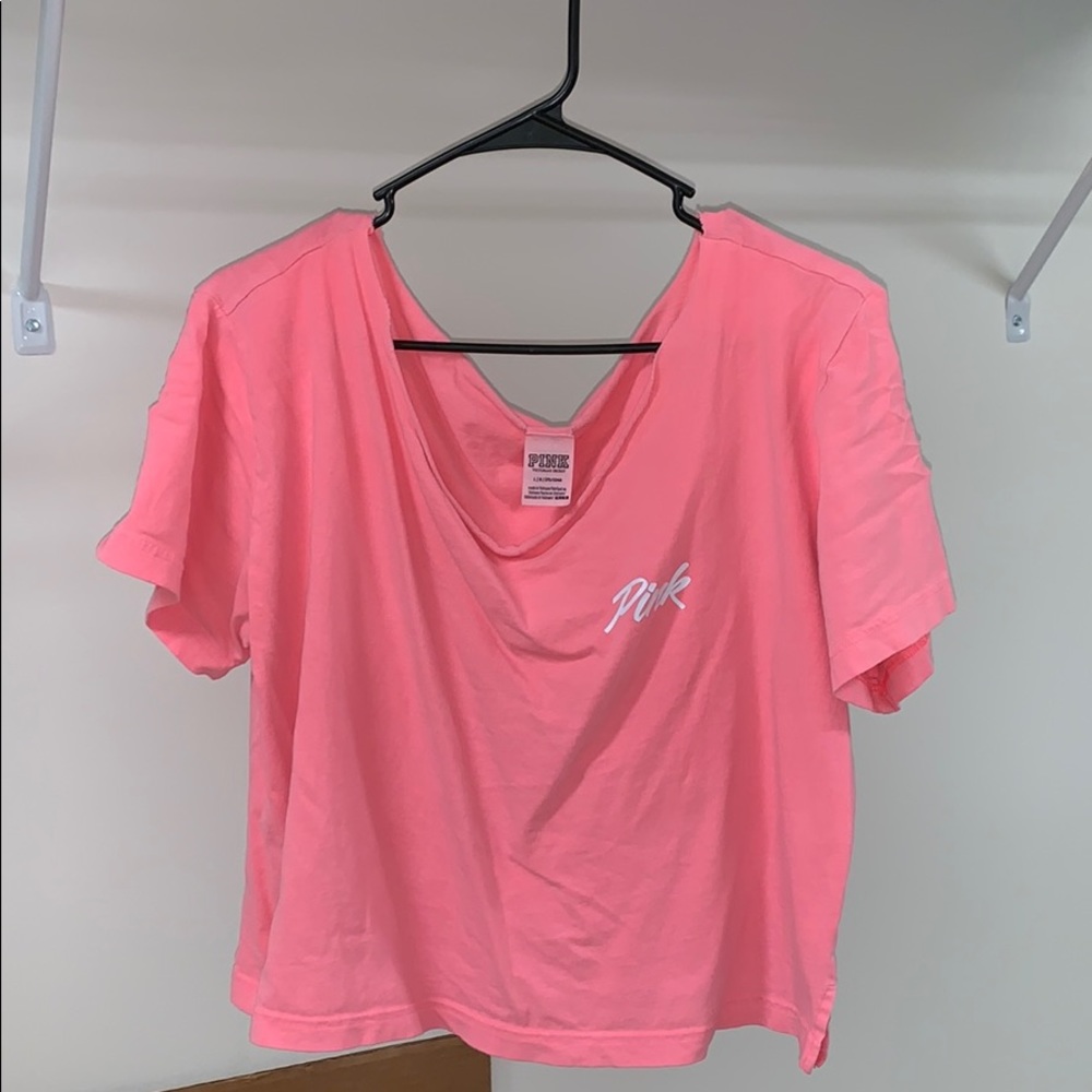 PINK Crop Top Off-the-Shoulder